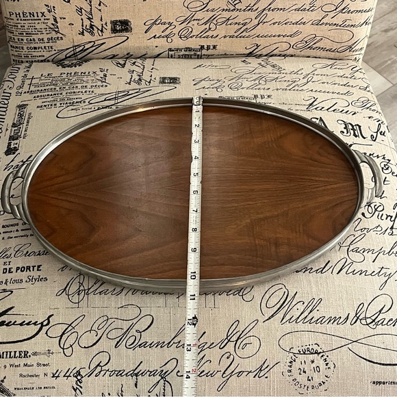 Vintage Royal Holland Teak
Wood Oval Tray Pewter Frame Rim 16.75" MCM
1950's - Picture 10 of 14